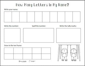 Printable of the Week: Counting the Letters in Your Name - WeAreTeachers