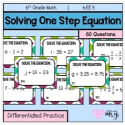 "solving one step equation" by Math with Ms. Yi