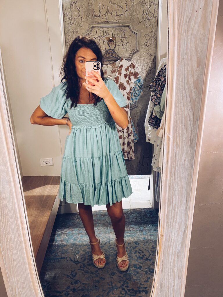Cute teacher ruffle dress
