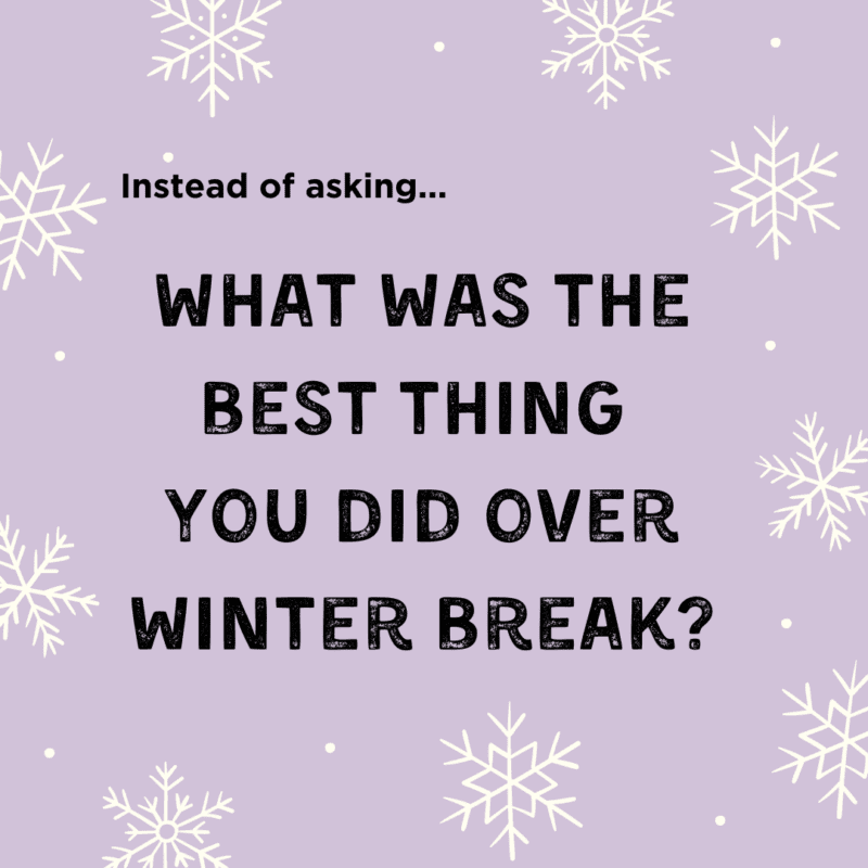 What was the best thing you did over winter break?