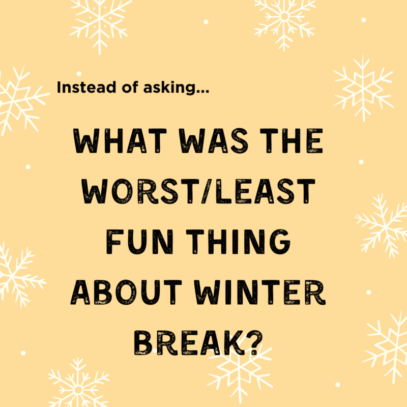 What was the worst/least fun thing about winter break?