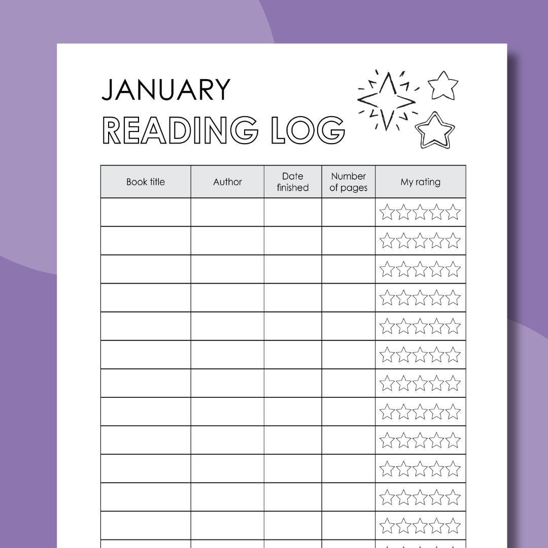 an image of a January reading log printable