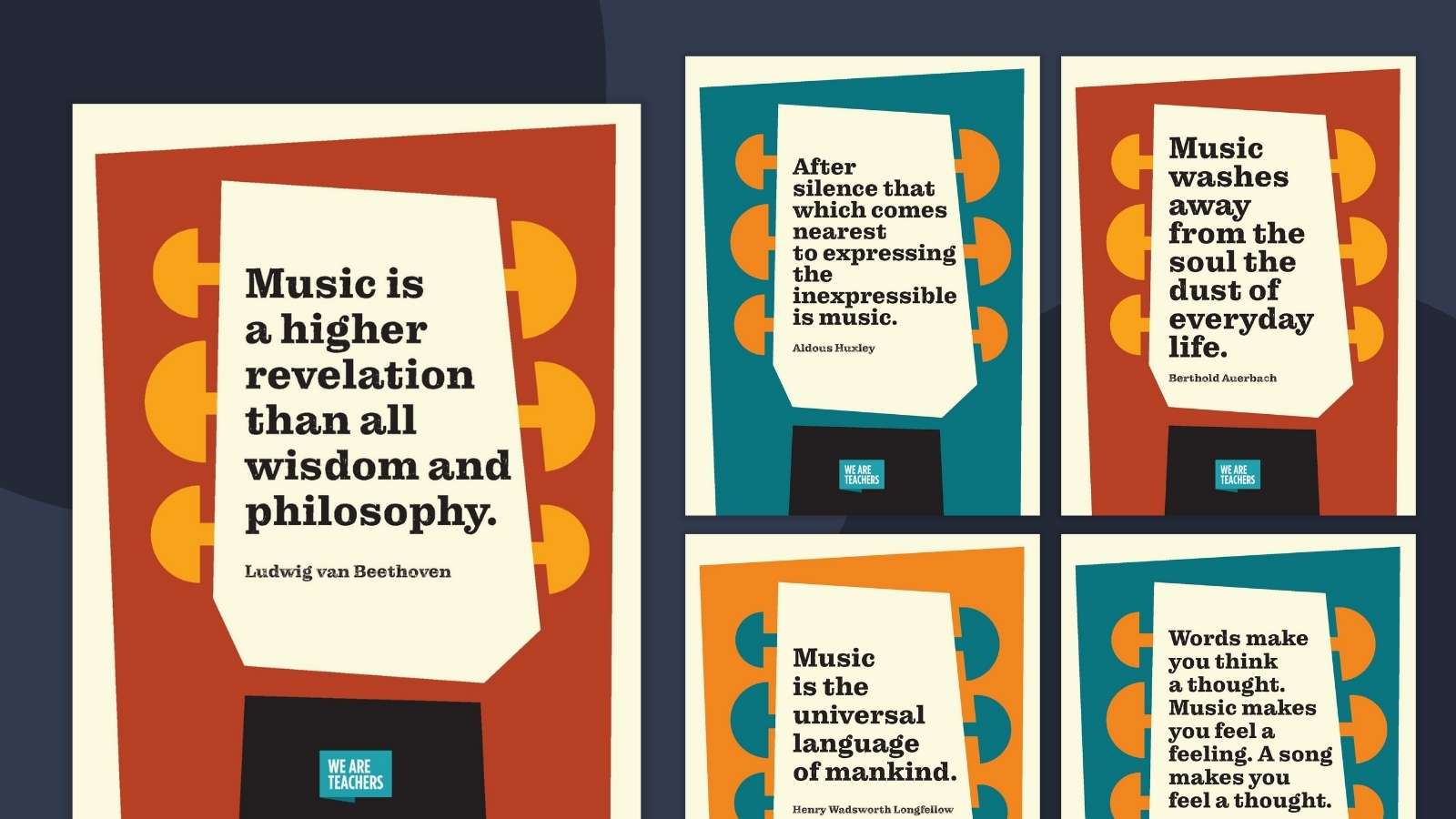 a collection of printable music quote posters