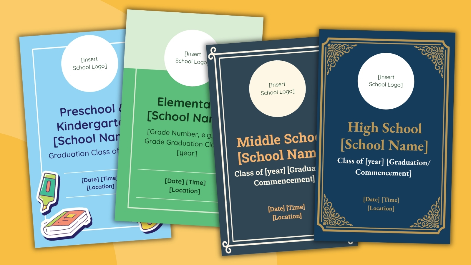 قوالب جاهزة لبرامج التخرج قابلة للتعديل  
مجانية لجميع المراحل الدراسية