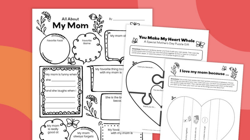 picture of three Mother's Day printables