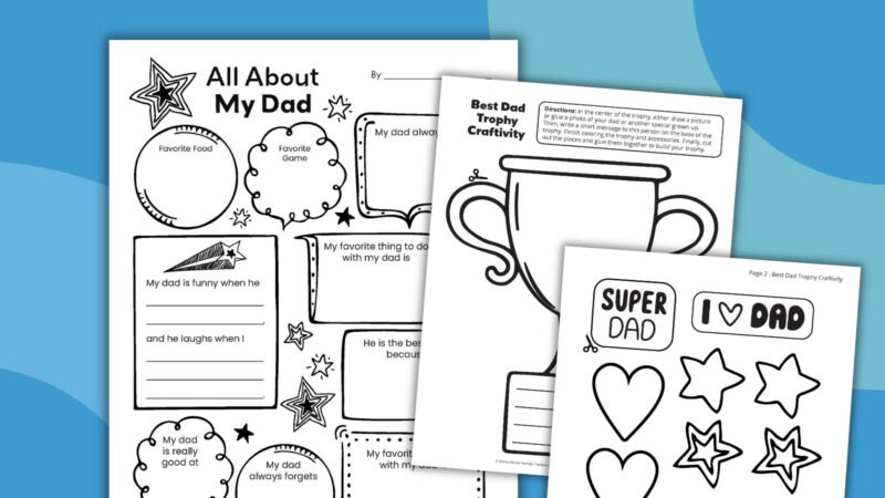 an image of three Father's Day printables for kids
