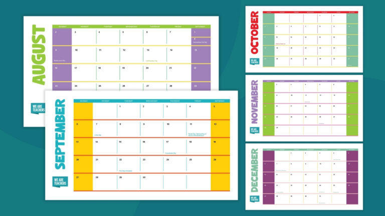 an image of a printable calendar that includes school holidays