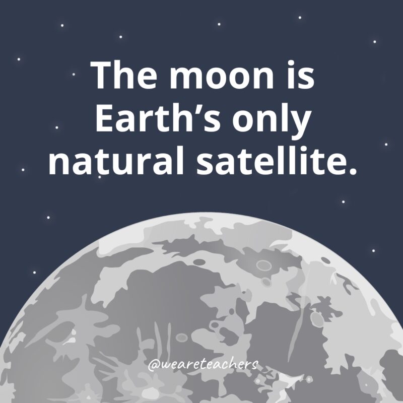 The moon is Earth’s only natural satellite. 