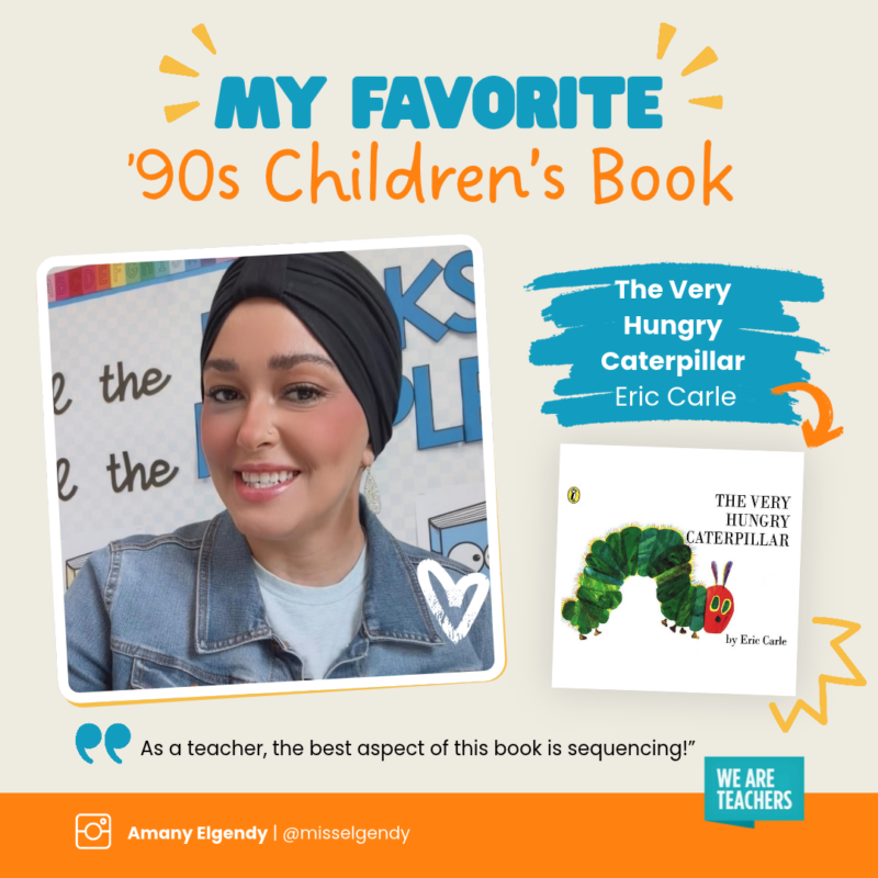 an image of a teacher sharing their favorite 90s children's books