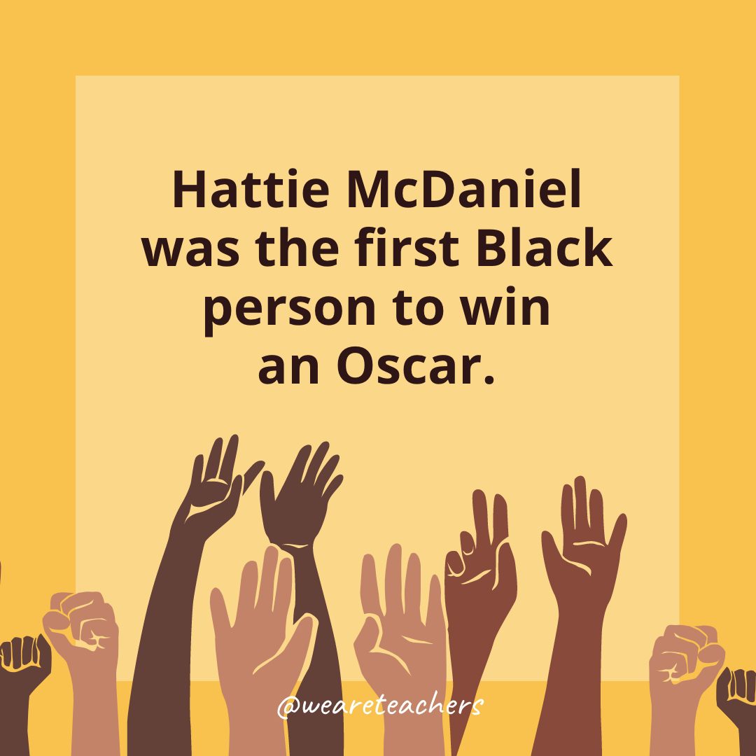 Hattie McDaniel was the first Black person to win an Oscar.- Black History Month Facts