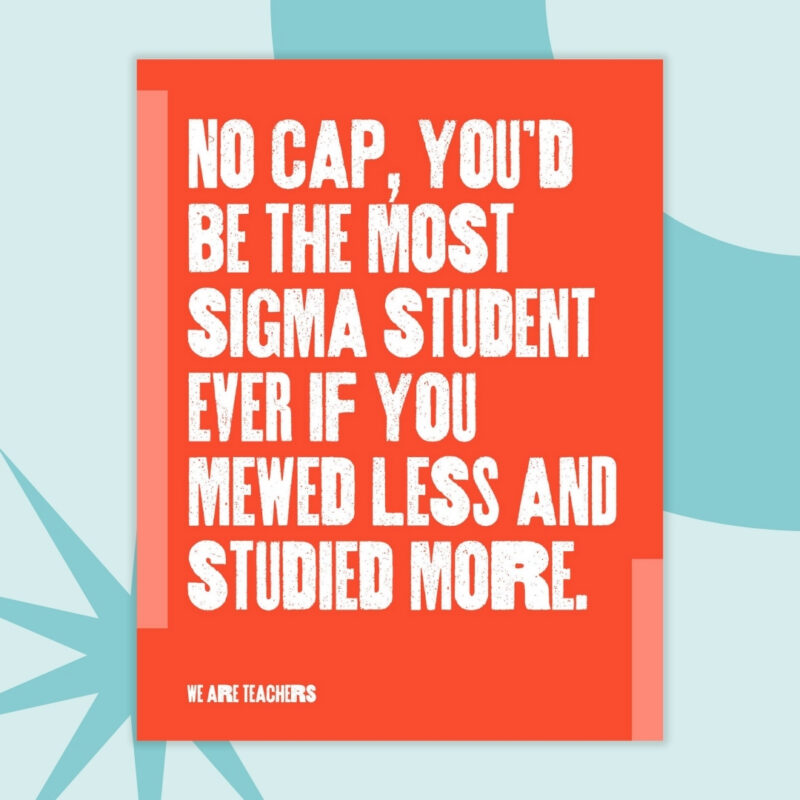 a printable poster of teen slang