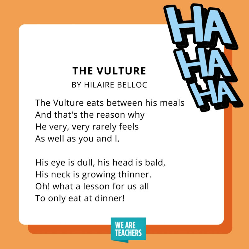 an image of a funny poem for kids: The Vulture