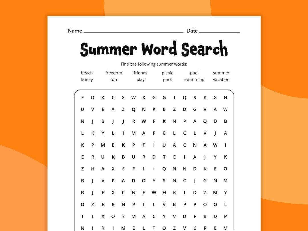 summer word search