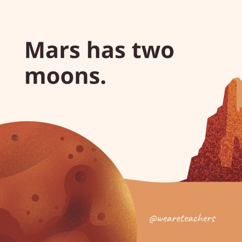 Mars has two moons.- facts about Mars