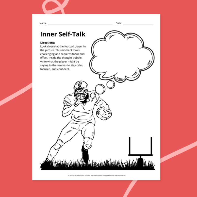 Football Worksheets printable football worksheet examples in front of a red background