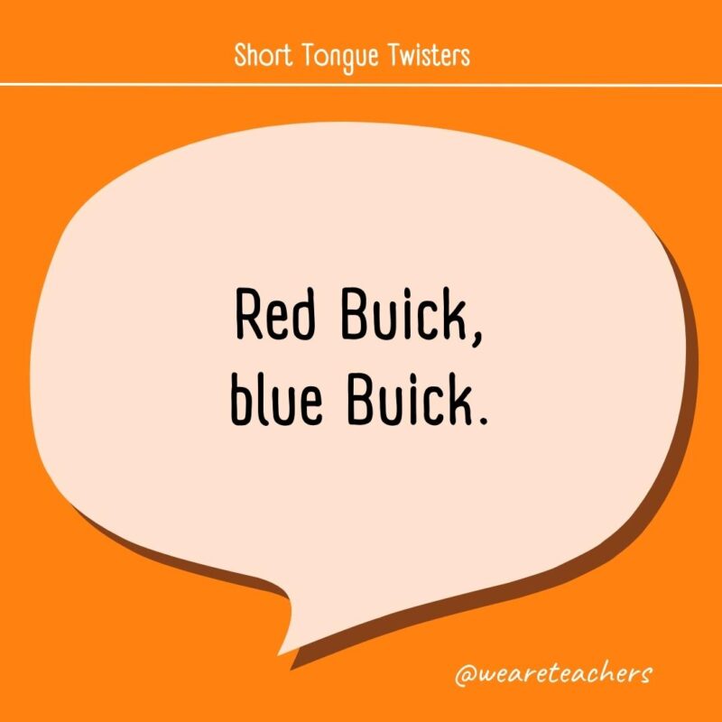 Red Buick, blue Buick.