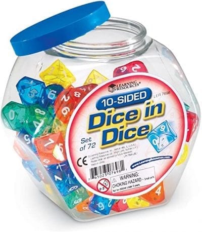 Learning Resources 10-Sided Dice in Dice Set