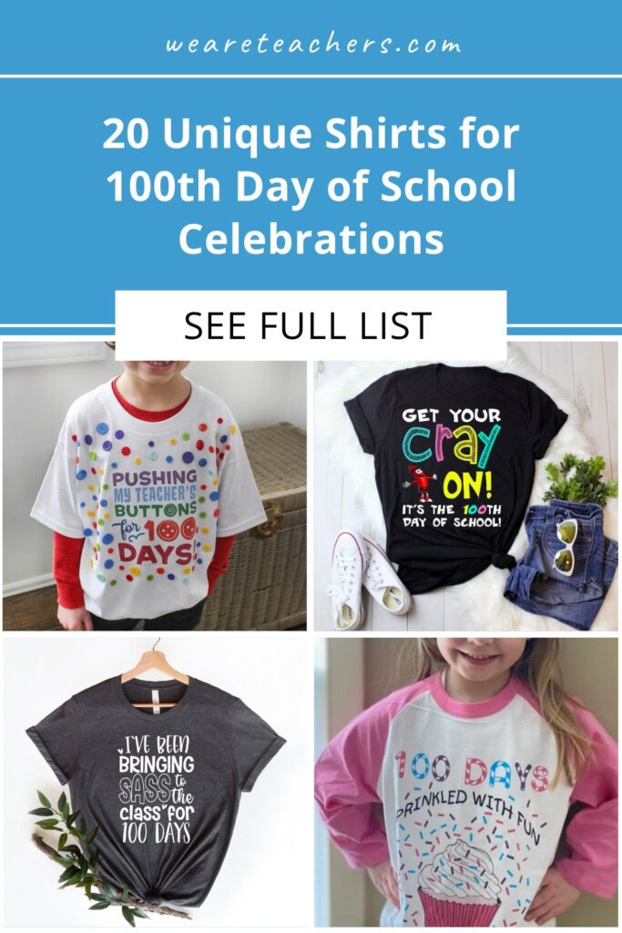 Students and teachers love to celebrate the 100th day of school. Check out these 100th day of school shirt ideas to use in your celebrations!
