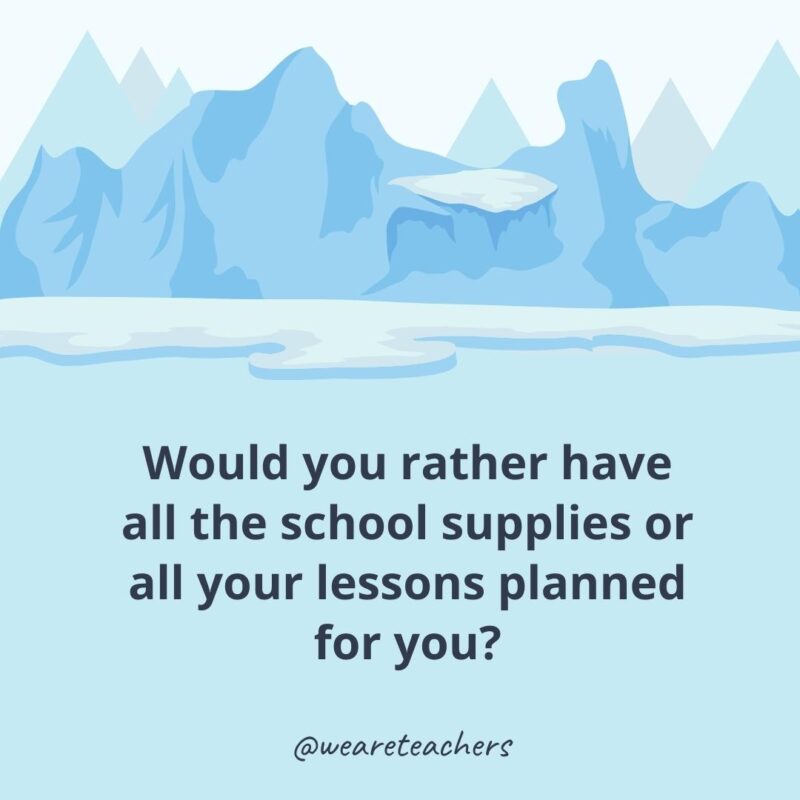 Would you rather have all the school supplies or all your lessons planned for you?