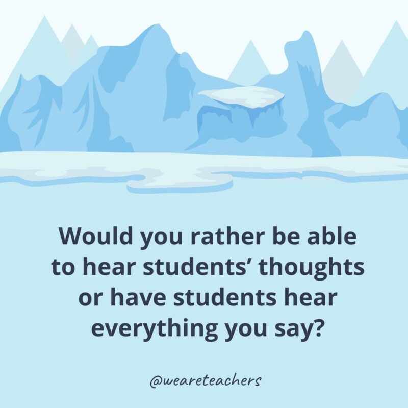 Would you rather be able to hear students’ thoughts or have students hear everything you say?