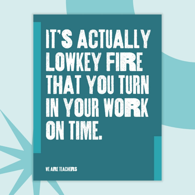 a printable poster of teen slang