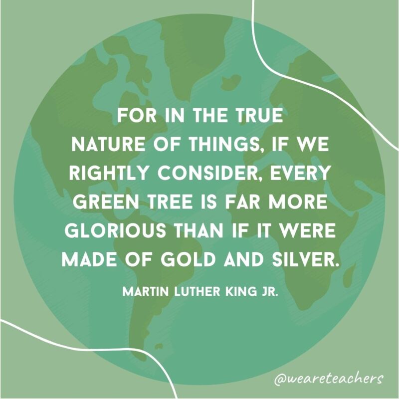 For in the true nature of things, if we rightly consider, every green tree is far more glorious than if it were made of gold and silver.