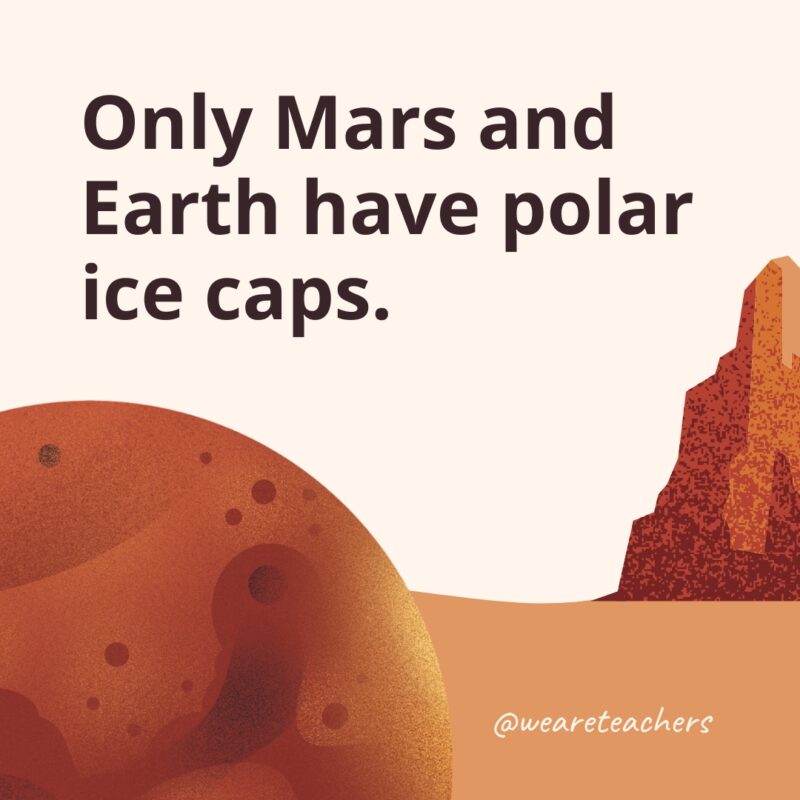 Only Mars and Earth have polar ice caps.