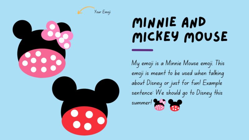 Student emoji design: Mickey and Minnie Mouse