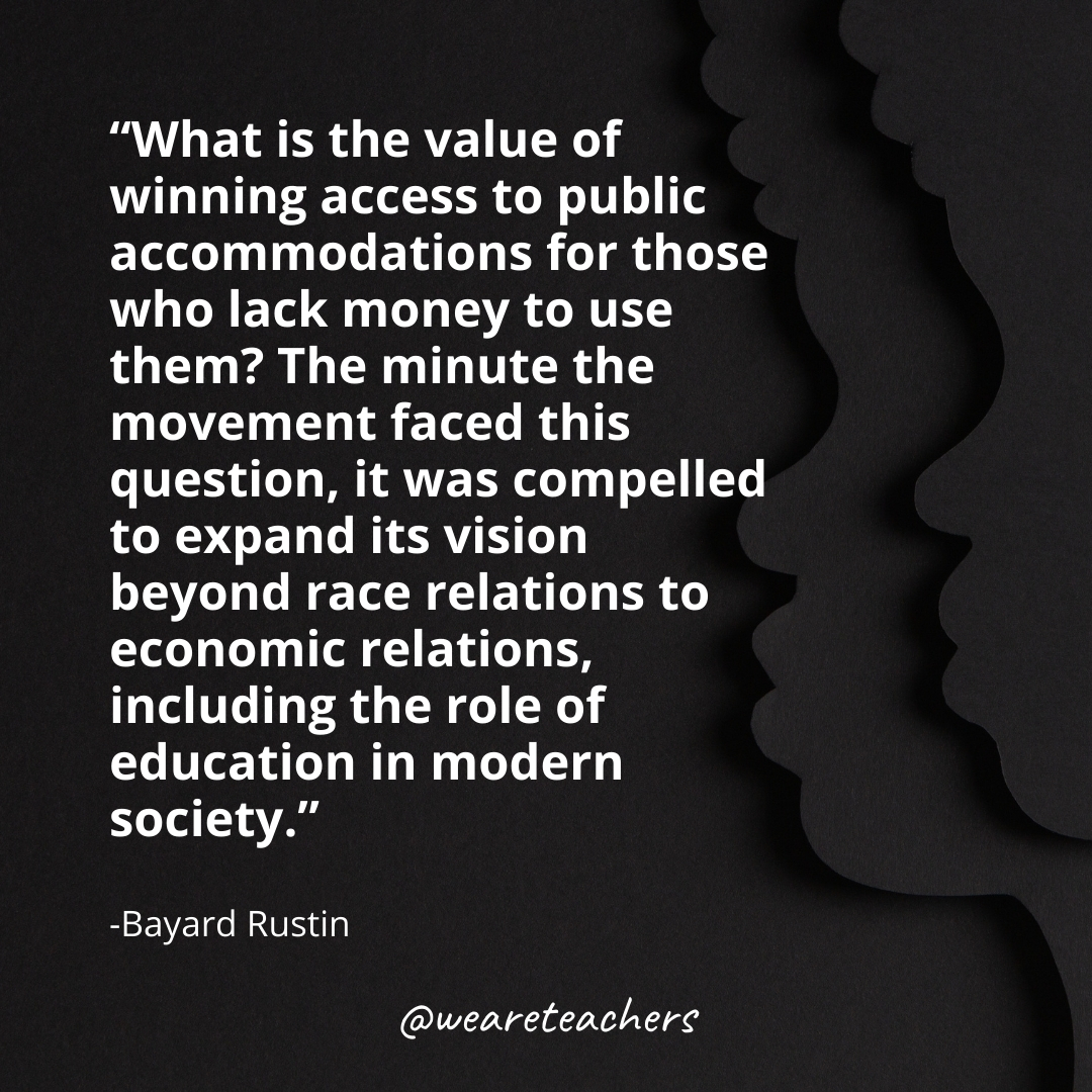What is the value of winning access to public accommodations for those who lack money to use them? The minute the movement faced this question, it was compelled to expand its vision beyond race relations to economic relations, including the role of education in modern society.