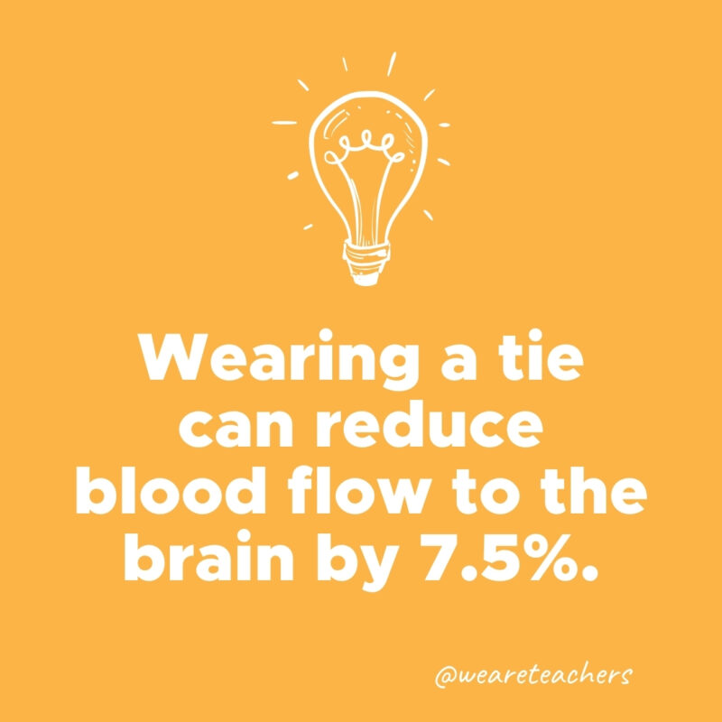 Wearing a tie can reduce blood flow to the brain by 7.5%.
