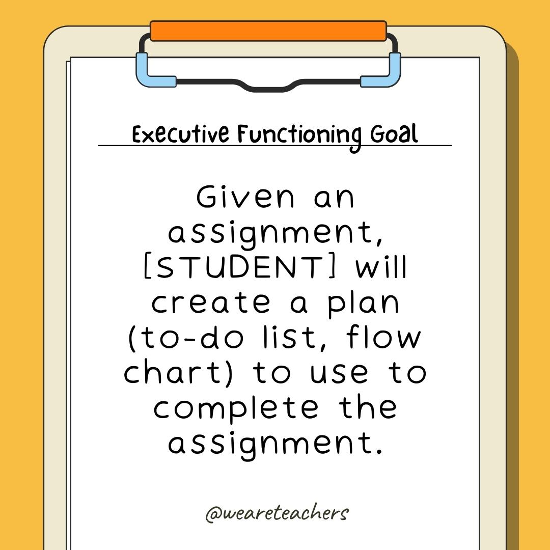 Executive Functioning Goal Bank