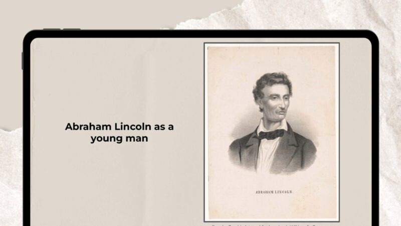 Illustration of Lincoln as a young man.