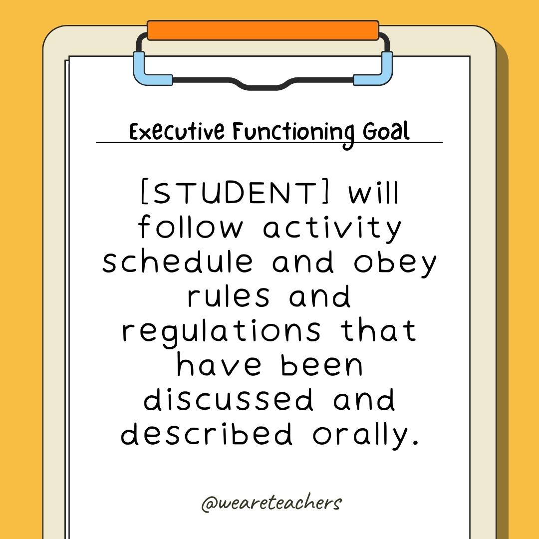 Executive Functioning Goal Bank