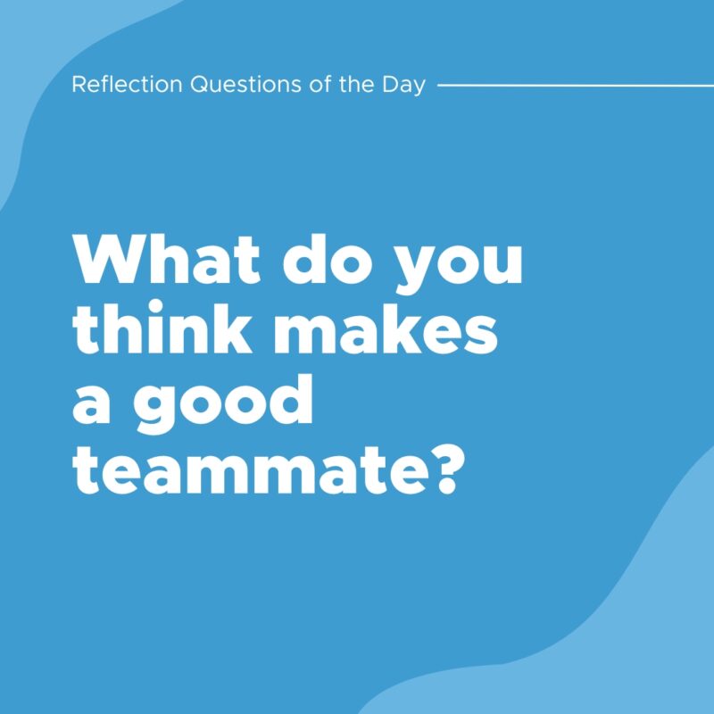 What do you think makes a good teammate?- question of the day