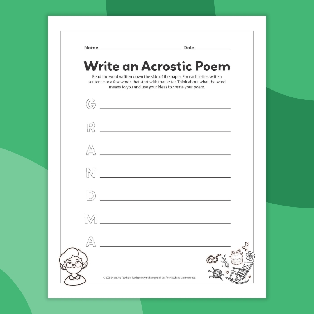 Acrostic Poem Template Bundle (Free Printables)