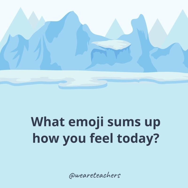 What emoji sums up how you feel today?- ice breaker questions for adults