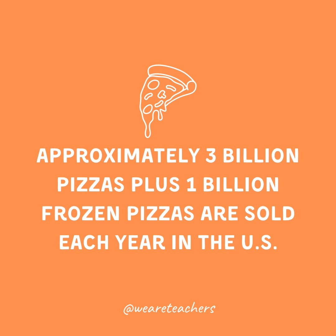 Approximately 3 billion pizzas plus 1 billion frozen pizzas are sold each year in the U.S.