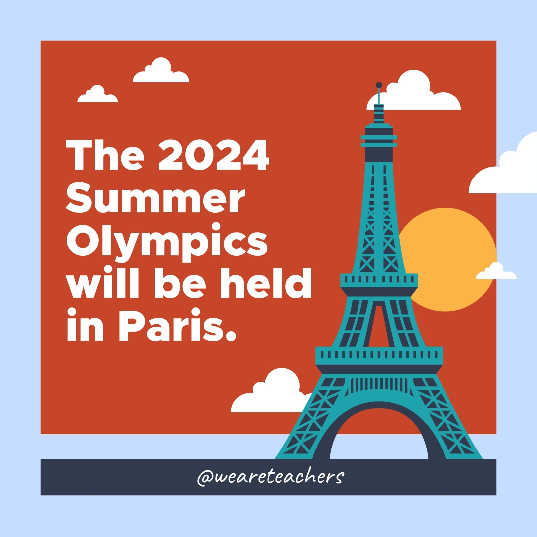 The 2024 Summer Olympics will be held in Paris. 