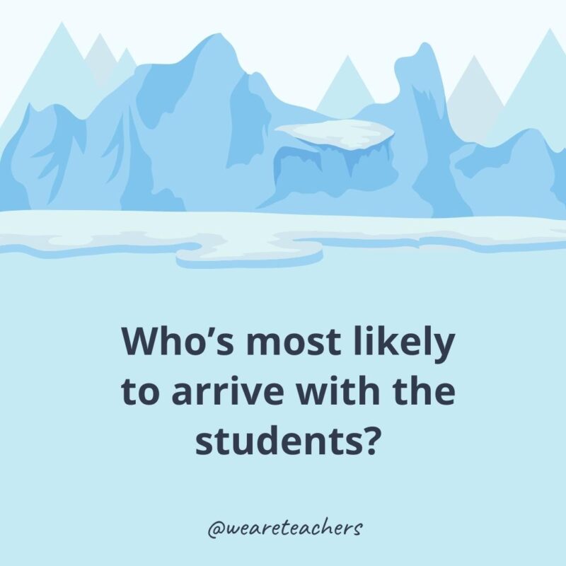 Who’s most likely to arrive with the students?