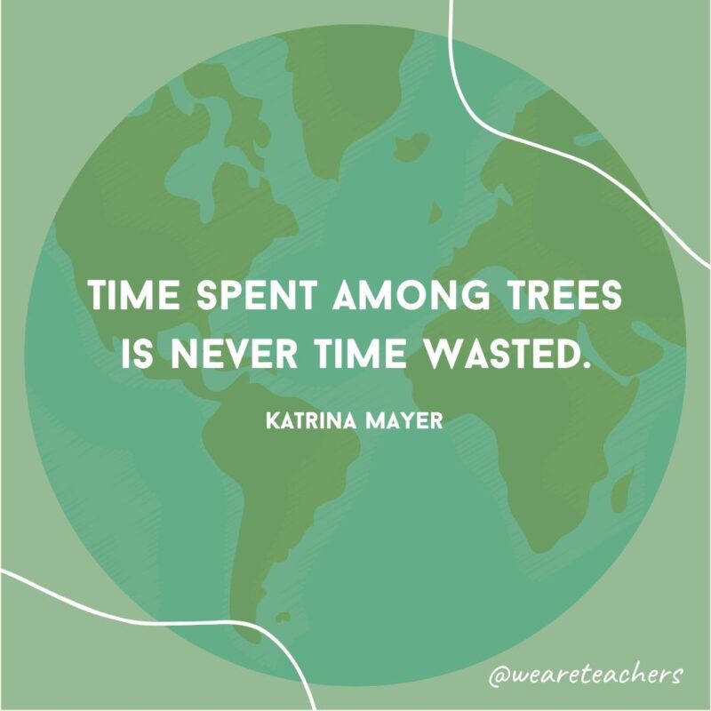 Time spent among trees is never time wasted.- earth day quotes