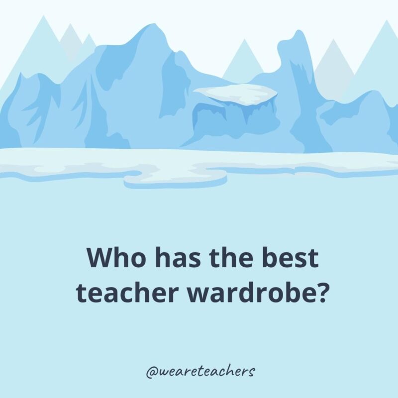 Who has the best teacher wardrobe?- ice breaker questions for adults