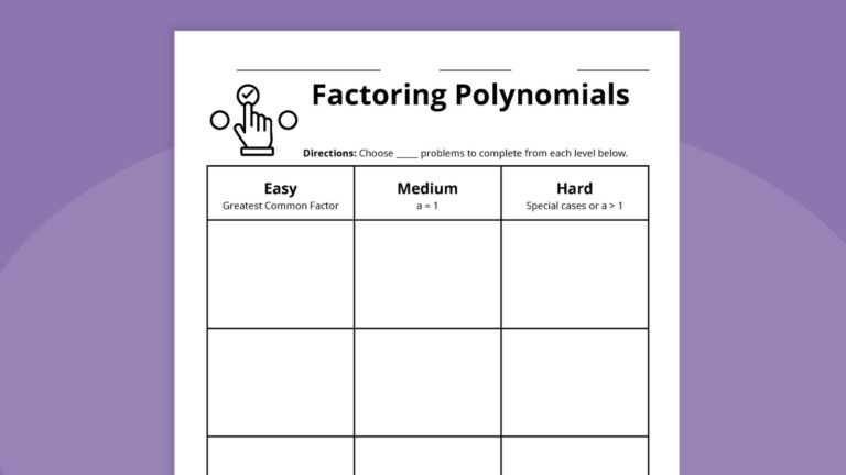 Free Factoring Polynomials and Quadratics Worksheet Bundle