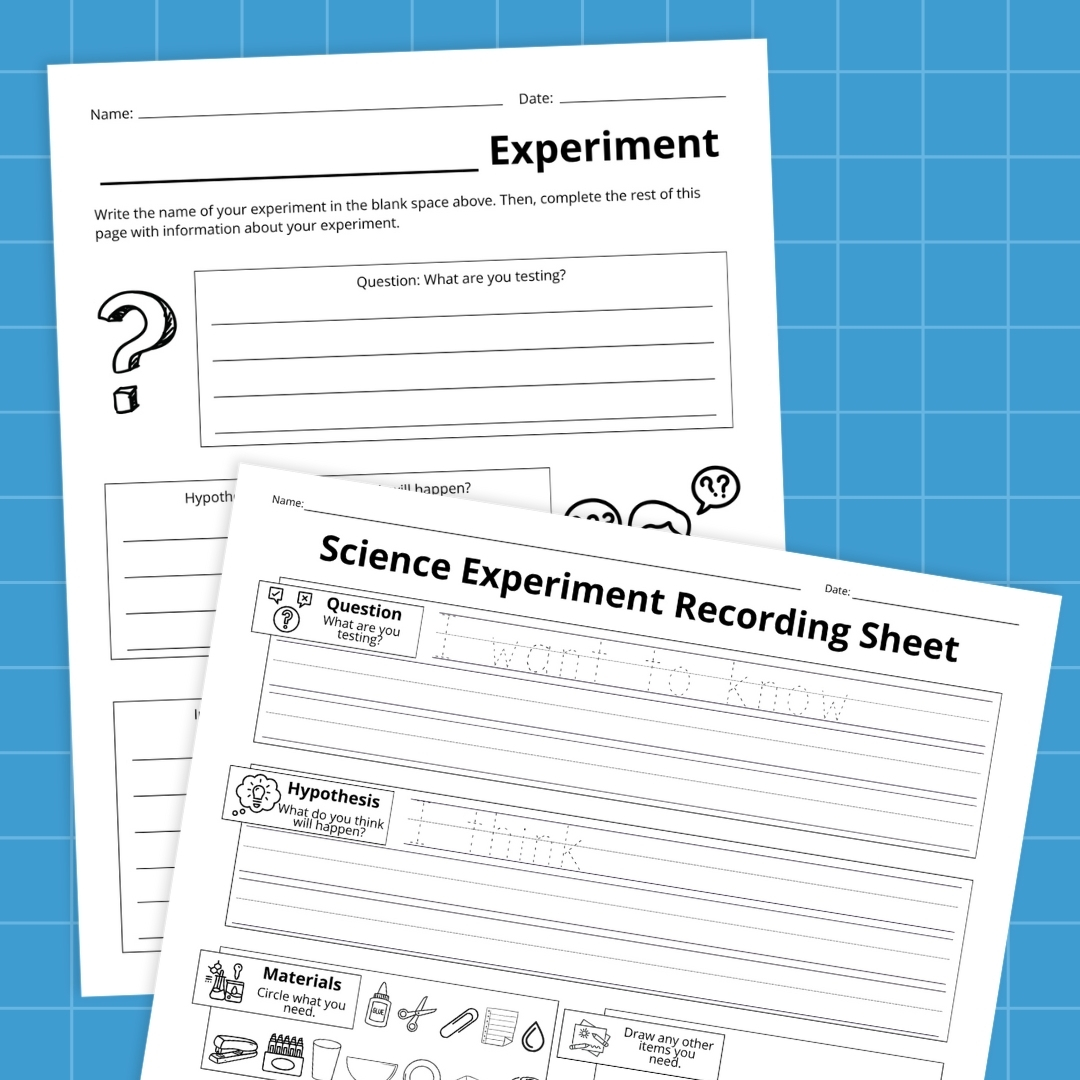 an image of a few science experiment worksheets for students