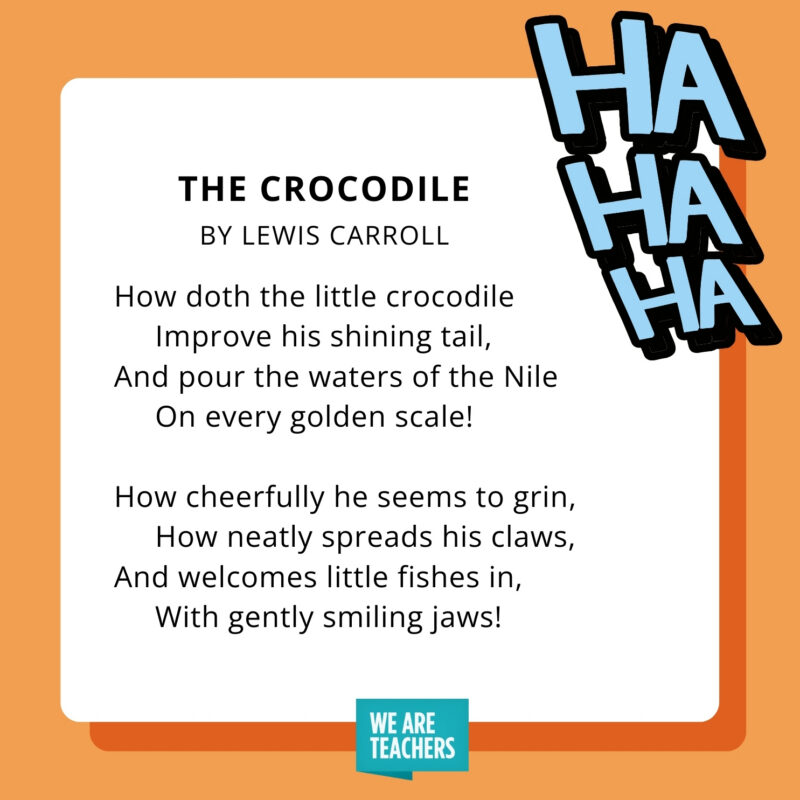 an image of a funny poem for kids: The Crocodile
