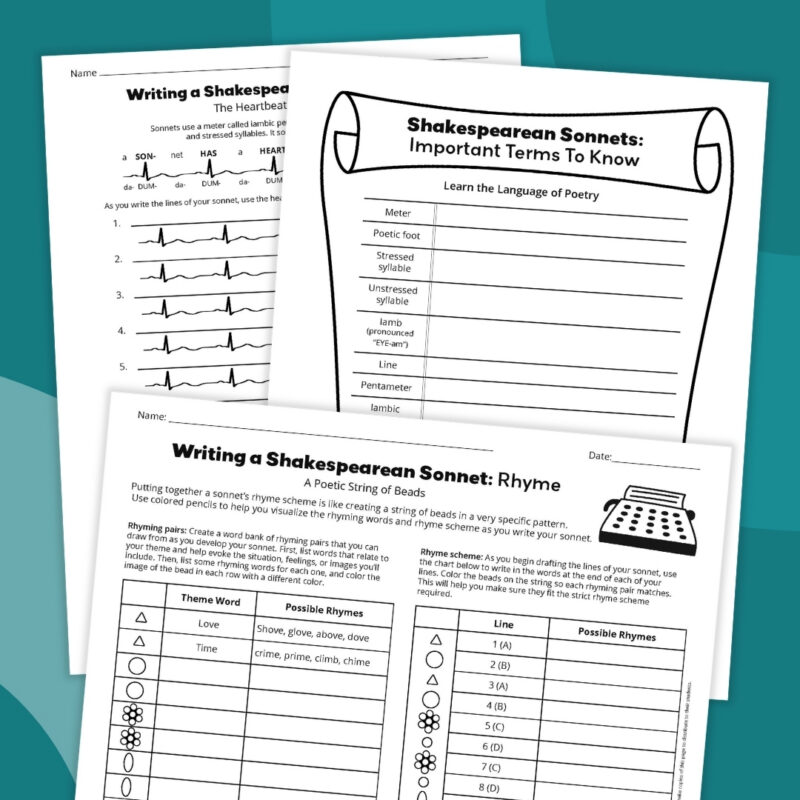Free Printable Shakespearean Sonnet Template Bundle - We Are Teachers