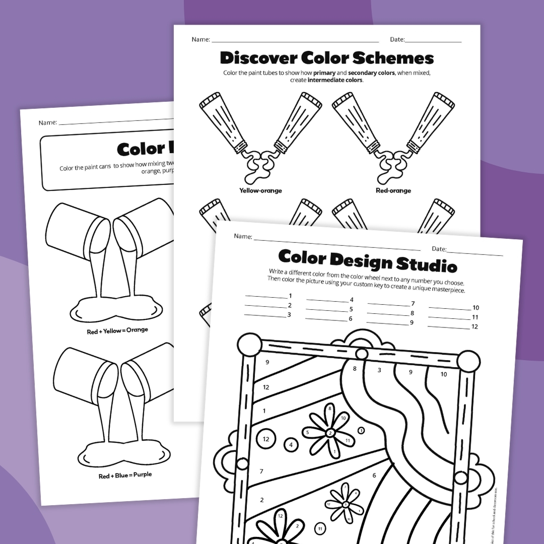 color theory worksheet examples 