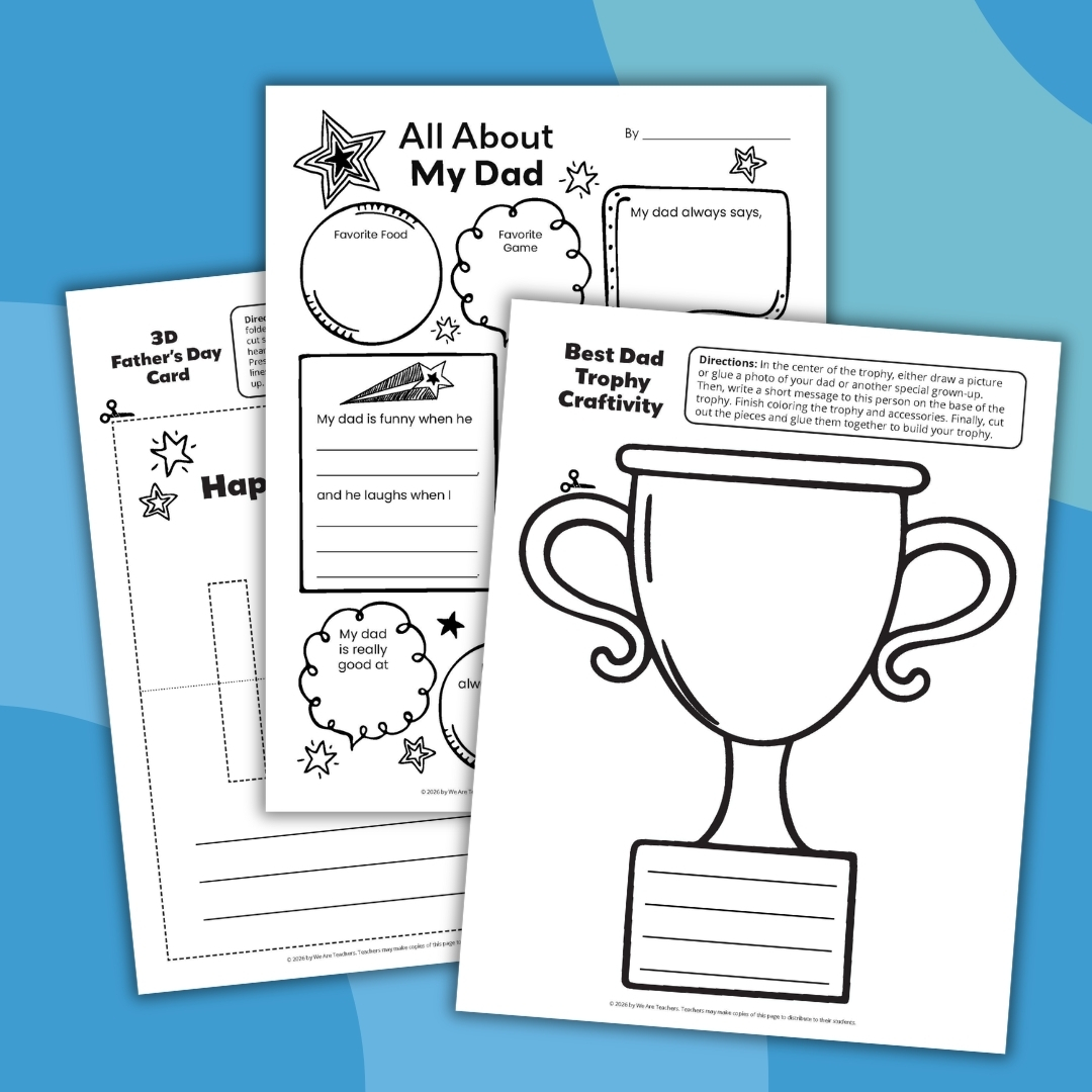 an image of three Father's Day printables for kids