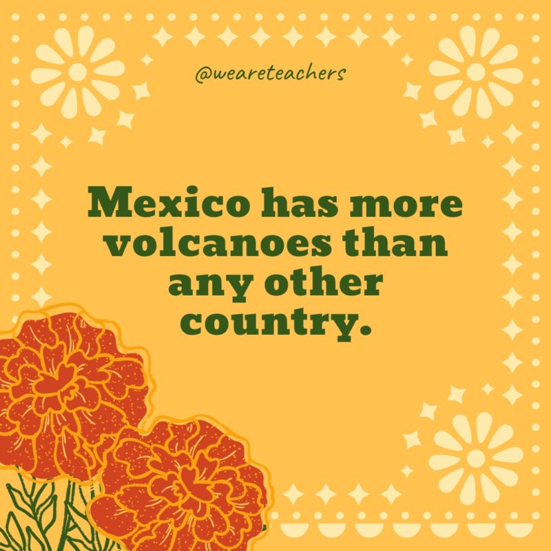Mexico has more volcanoes than any other country.