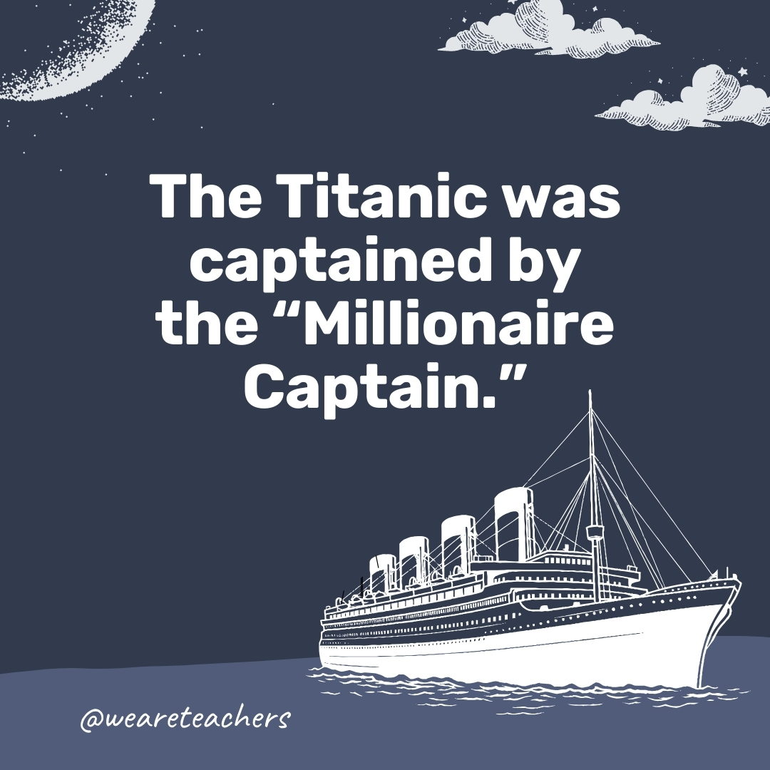 The Titanic was captained by the “Millionaire Captain.”- titanic facts