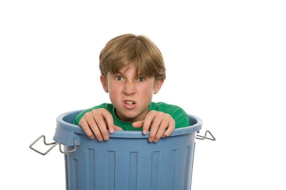get out of the trash can